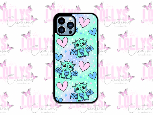 Cute dragon hearts phone case | can also be personalised