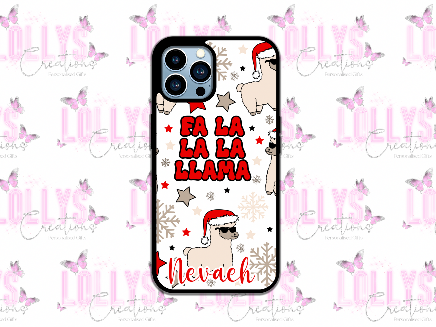 Fa la la lama christmas phone case | can also be personalised