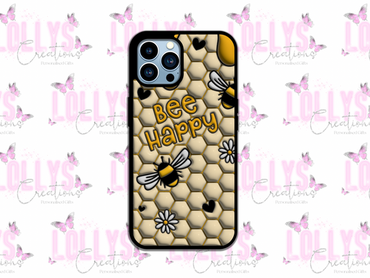 Bee happy phone case | can also be personalised