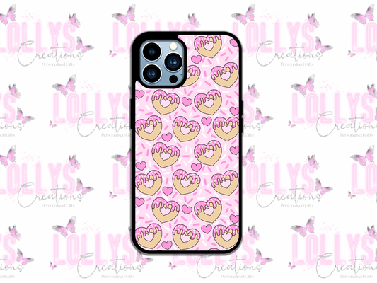 Sugar cookie donut hearts phone case | can also be personalised