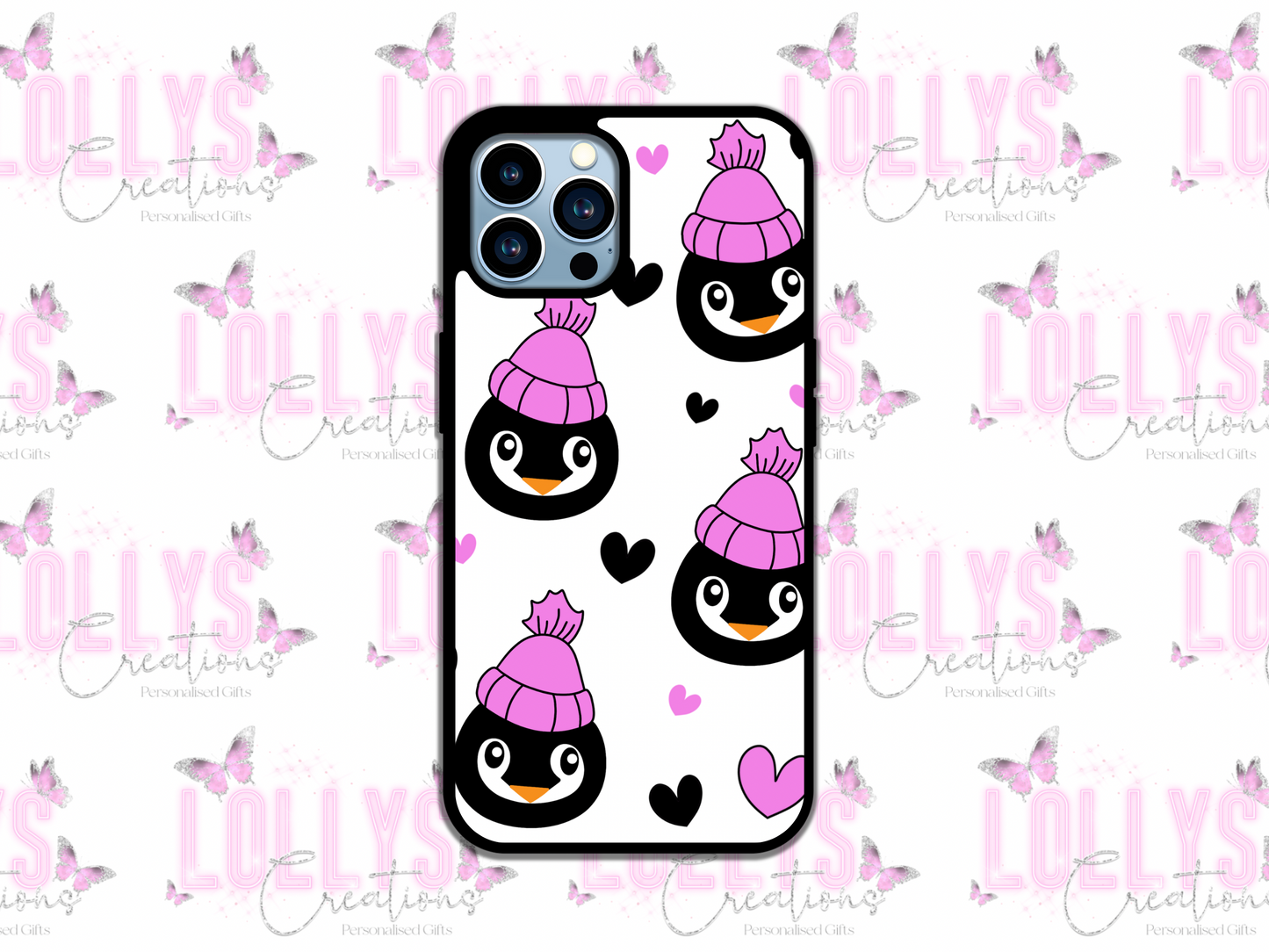 Penguin christmas phone case | can also be personalised