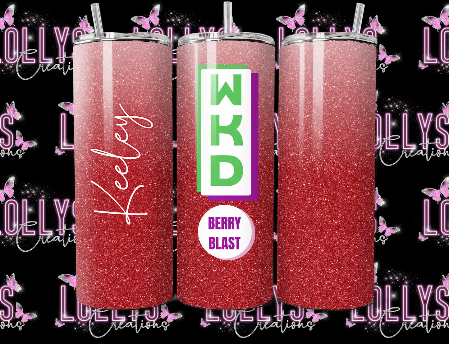 20oz insulated hot & cold tumbler | WKD tumbler cup can be personalised as shown glitter version | handmade to order |