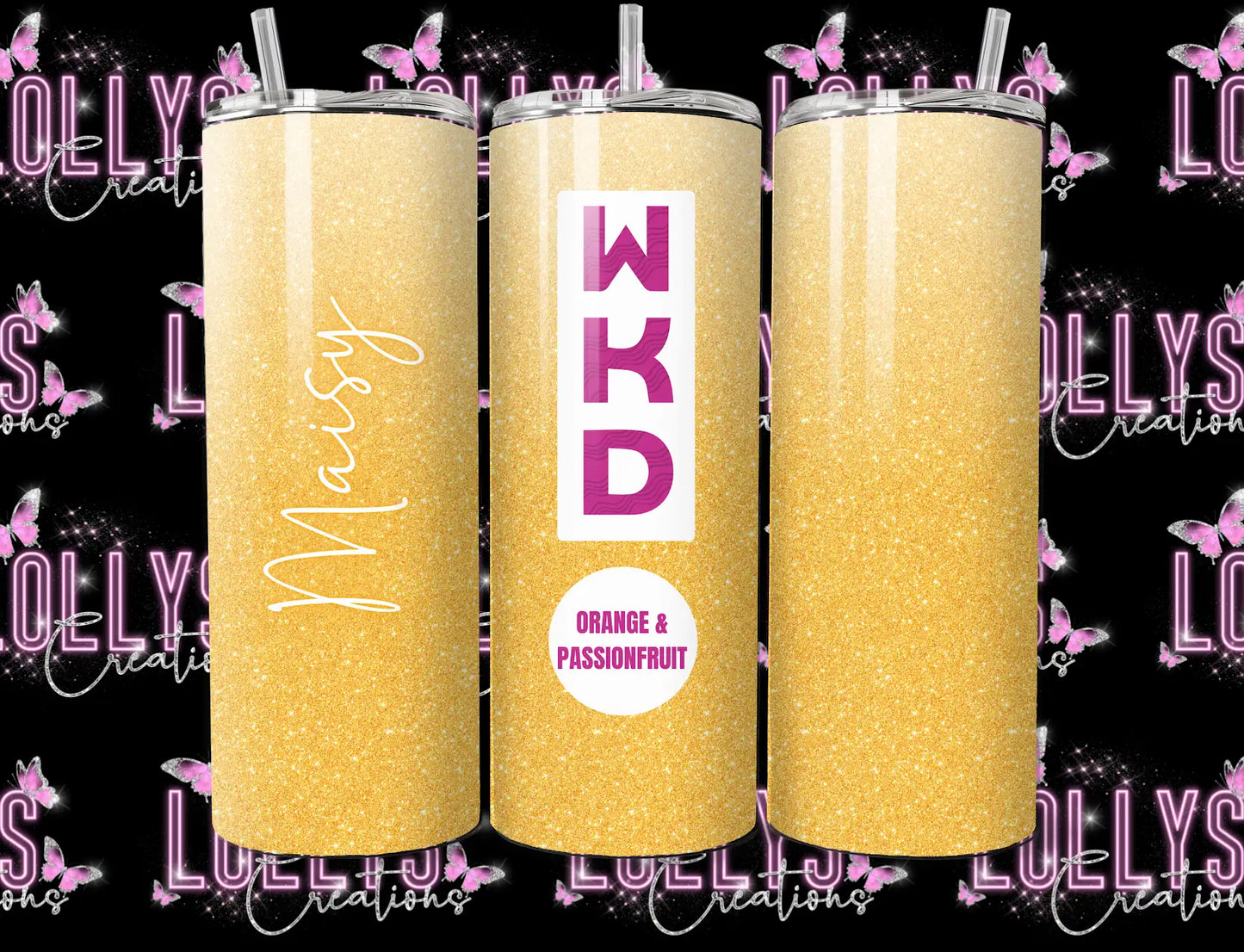 20oz insulated hot & cold tumbler | WKD tumbler cup can be personalised as shown glitter version | handmade to order |