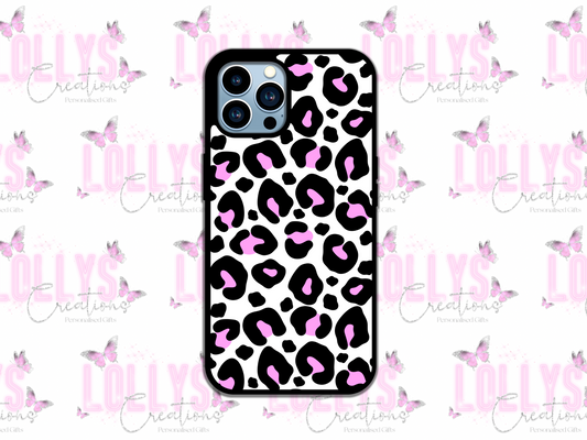 Pink leopard print phone case | can also be personalised