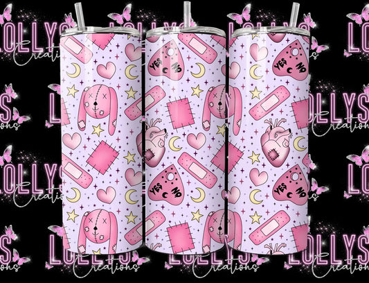 20oz insulated hot & cold tumbler | pastel bunny Halloween goth creepy spooky cute cup gift idea gifts for her | handmade to order |