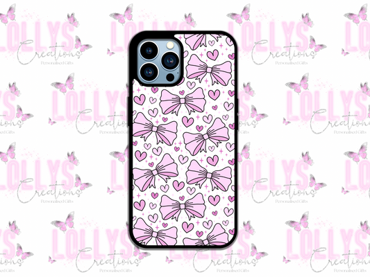 Pink bows phone case | can also be personalised