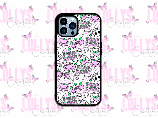 Dead inside but cute af halloween phone case | can also be personalised