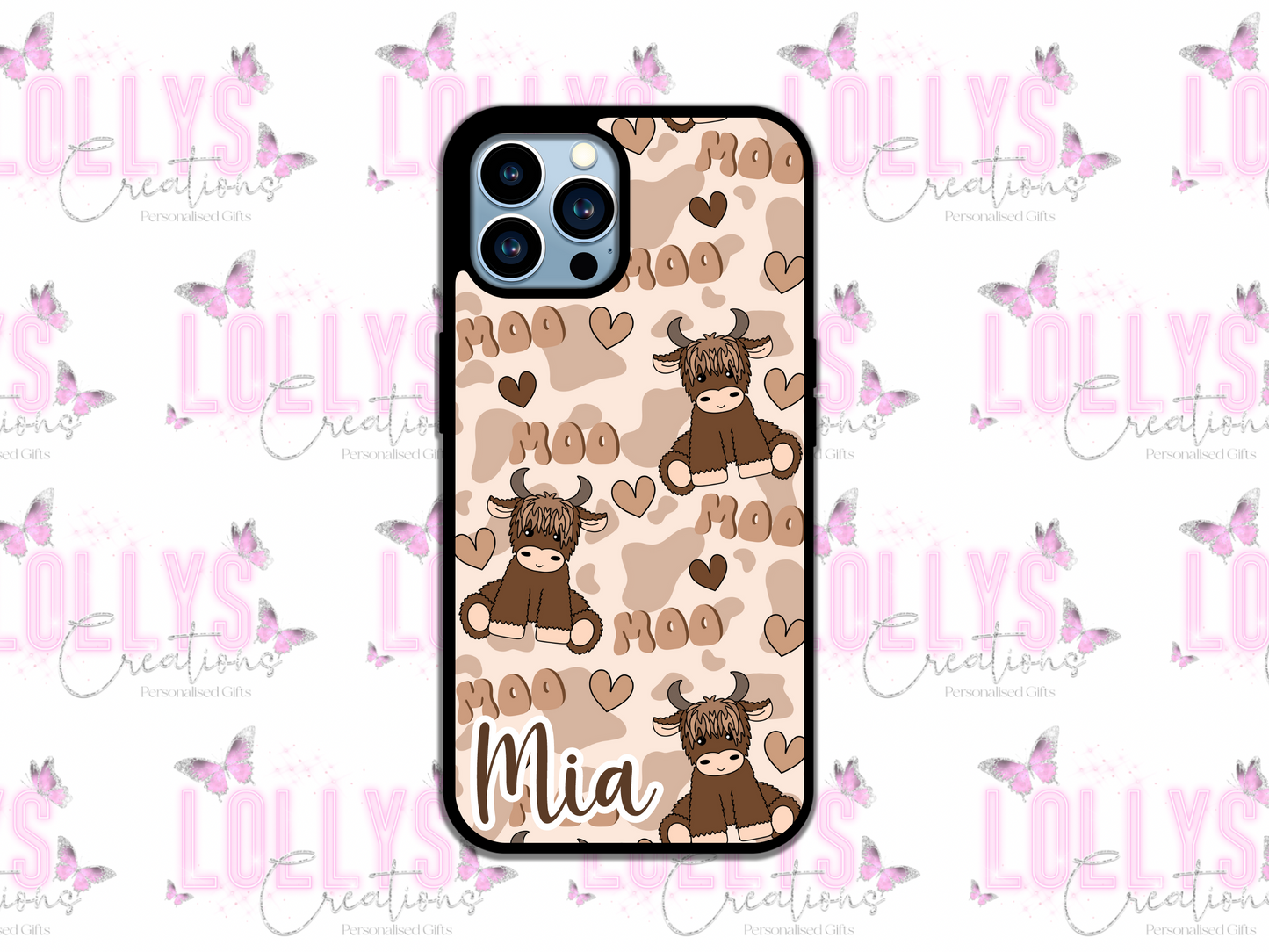 Highland cow phone case | can also be personalised