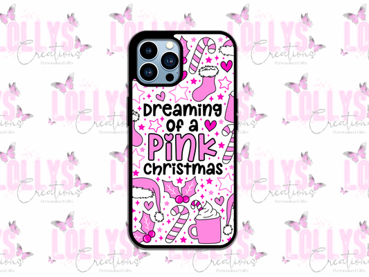 Dreaming of a pink christmas phone case | can also be personalised