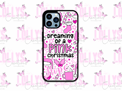 Dreaming of a pink christmas phone case | can also be personalised