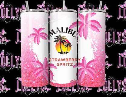 20oz insulated hot & cold tumbler | Malibu tumbler cup can be personalised as shown glitter version | handmade to order |